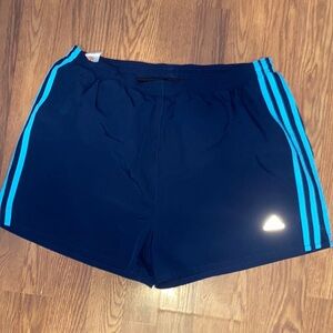Dark blue women’s adidas athletic shorts